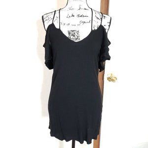 Lulus Off Shoulder Strappy Mini Black Dress Size Small